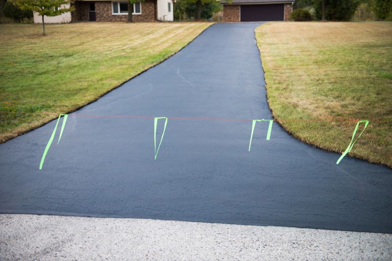 Blacktopped Driveway with Clear Markings